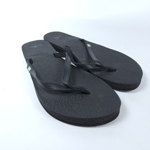 Sanuk Womens Black Memory Foam Flip Flop Thong Sandal Size 10 FB1118L - £11.73 GBP