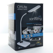 OttLite Wellness Series Sanitizing LED Desk Lamp w/ USB Charging NEW Ope... - $44.61