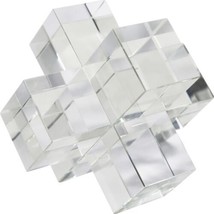 Sculpture GLAM Modern Contemporary Geometric Clear Frosted Glass - £110.15 GBP