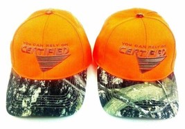 2 Certified Camo Orange Baseball Cap Hat Camouflage Hunting Embroidered ... - £16.78 GBP
