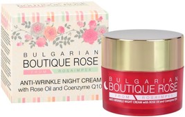 Rosa Impex Bulgarian Boutique Rose Anti-Wrinkle Night Cream 45ml Rose Oil&amp; CoQ10 - $10.25