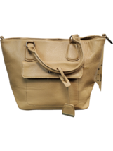 New York &amp; Company Handbag Womens Tan Leather Double Handles with Should... - $15.24
