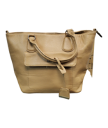 New York &amp; Company Handbag Womens Tan Leather Double Handles with Should... - £11.98 GBP