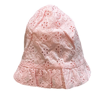 Janie and Jack Eyelet Ruffle Bonnet Crystal Rose Pink Size 6-12 months New - $19.80