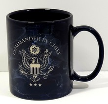 Commander In Chief Marbled Dark Blue Edged 10 oz. Ceramic Coffee Mug Cup - $10.80