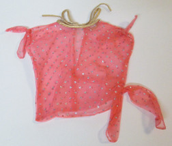 Vintage Mattel HOT LOOKS Doll Clothing SHEER TOP #3836 1980s from Party Dress - $9.00