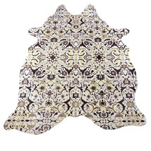 Ecco Zebra Printed Cowhide Rug (beige background) Size: 7x6 feet Z-007 - $276.21