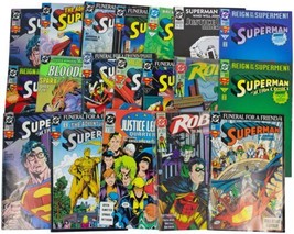Lot Of 19 Vtg 90s Dc Comic Books Superman Action Justice League Supergirl Robin - £56.97 GBP