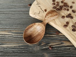 Handcrafted walnut wood scoop Coffee scoop Sugar scoop Wooden scoop for Chef  - £31.45 GBP