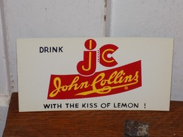 Vintage Drink John Collins with a Kiss of Lemon! Metal Sign NOS - $1,568.55 MXN