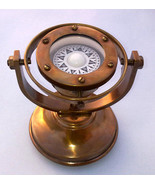 NauticalMart Antique Collectible Brass Nautical Ship&#39;s Gimballed Compass  - $45.00