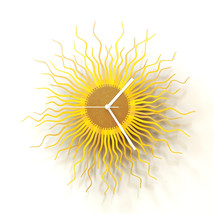 Contemporary Laser Cut Plywood Clock in Shades of Gold and Yellow - Medu... - £125.03 GBP+