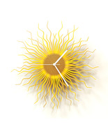 Contemporary Laser Cut Plywood Clock in Shades of Gold and Yellow - Medu... - £129.10 GBP+