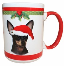 Chihuahua Black Christmas Coffee Mug 15 oz E&amp;S Pets Dog Puppy Tea Cup Holiday - £15.80 GBP