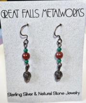 Great Falls Metal Works Sterling Silver Natural Stone Dangle Earrings   ... - $26.72