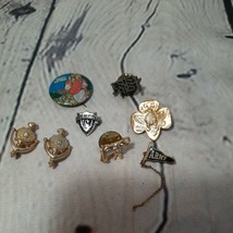 Lot/8 Lapel Hat Pins Collection Avon Calling Lions League Youth Elephant Army - $15.83