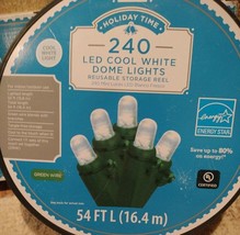 NEW sealed Holiday Time 240  LED Cool White 64 FT Dome String Lights Christmas - £61.85 GBP