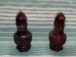 Avon 1876 Cape Cod Ruby Salt and Pepper Shakers - £6.69 GBP