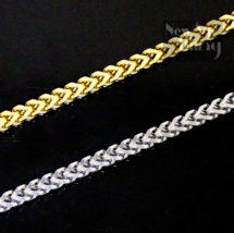 Franco Chain Gold Plated Stainless Steel Foxtail 18&quot;-24&quot; Solid Necklace ... - £7.04 GBP+
