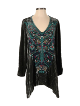 NWT Johnny Was Petite Aurelia Tunic in Steel Gray Butterfly Embroidered ... - $140.00