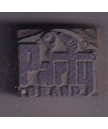 Vintage PARTY BRAND Wood Block Ink Stamp Advertising Print Block - $4.00