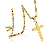 Belklara Stainless Steel Cross Pendant Necklace for Men - $36.91