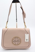 NWT Tory Burch Light Oak Pink Leather Stud Shoulder Bag New 36090 $525 - $345.00