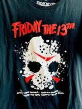 NWOT Friday the 13th Jason &quot;They Were Warned&quot; Navy Graphic T-Shirt  sz XL - £10.69 GBP