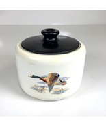 Vintage MCM Made in England Tobacco Humidor Jar 4&quot; Tall Ducks Scene - $889.63 MXN