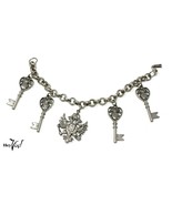 Vintage Coro Russian Eagle &amp; Keys Chunky Charm Bracelet - Collectible - ... - £23.43 GBP