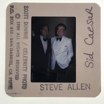 1988 Steve Allen &amp; Sid Caesar Celebrity Color Photo Transparency Film Slide 35mm - £7.54 GBP