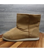 Casual Shoes Womens 6 Tan Suede Cozy Faux Fur Shearling Pull on Winter Boot - £17.07 GBP