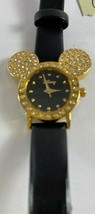 NWT Disney Water Resistant Japan Gold Tone Crystal Mickey Ear Face Watch - £79.02 GBP