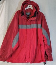LL Bean Red Nylon Jacket Mens XXL 0WV93 Liner Can be Added 2XL Hooded Wi... - $18.66