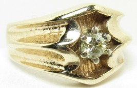Authenticity Guarantee 
14k Yellow Gold .50ct Champagne Diamond Ring Sz 10 Me... - £788.90 GBP