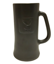 Playboy Bunny Black Gray Matte Glass Beer Stein Mug Cup Clear Prop Vintage - £30.21 GBP