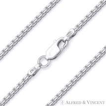 1.8mm Channeled Box Link .925 Sterling Silver w/ Rhodium Italian Chain Necklace - £22.57 GBP+