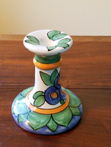 Present Tense 6&quot; Porcelain Hand Painted Candle Holder Made in Italy - £21.32 GBP