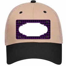 Purple Black Houndstooth Scallop Center Novelty Khaki Mesh License Plate Hat - £23.16 GBP