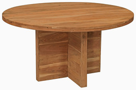 60" Natural Rounded Solid Wood Pedestal Base Dining Table - $1,914.49