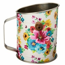 Pioneer Woman Breezy Blossom Country Kitchen Flour Sifter Wood Knob Handle Metal - £19.64 GBP
