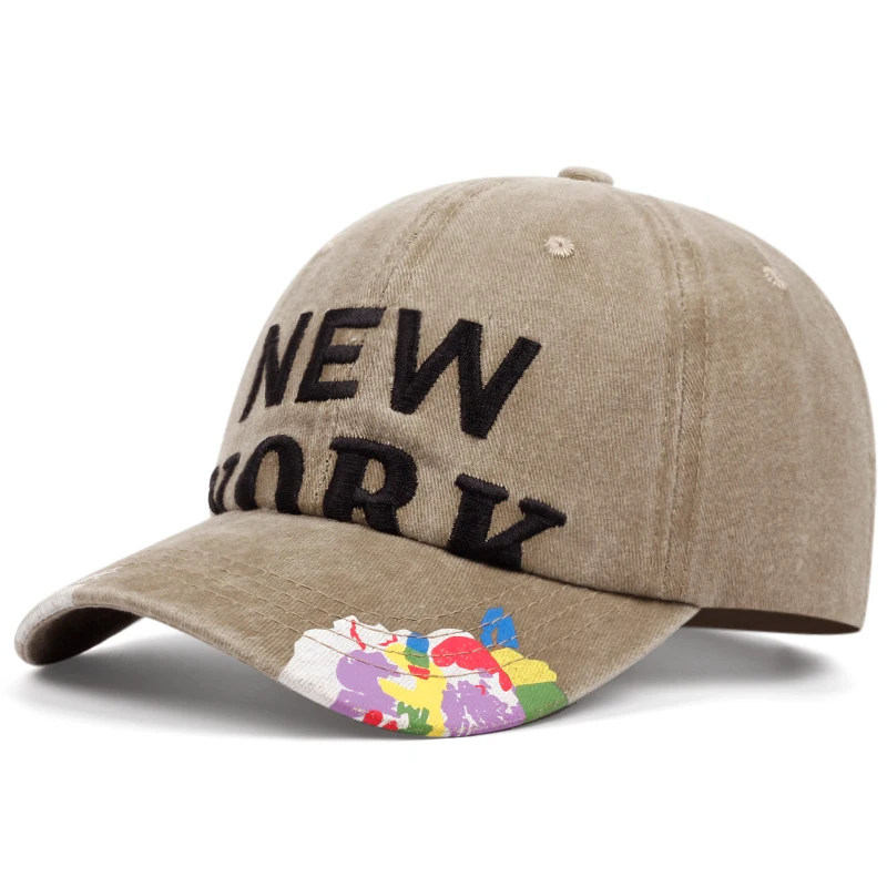 New York Baseball Caps For Men Snapback Hats Retro Washed Hat Summer Sunscreen - £11.11 GBP