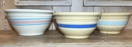 Vintage Pottery Mixing Bowl Lot ~3~ Watt, ATT Ware and McCoy READ - £29.33 GBP