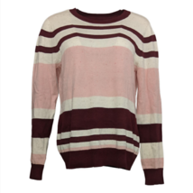 J Jason Wu Long Sleeve Multi Striped Sweater (Wine, Size 1X) A452604 - £8.95 GBP