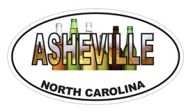 Asheville North Carolina Oval Bumper Sticker or Helmet Sticker D3700 Euro Oval - $1.39+