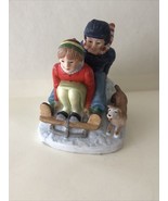 1991Dave Grossman Norman Rockwell Inspired Figurine -Downhill Daring 504... - $17.07 CAD