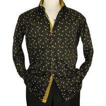 Men Shirt J.Valintin Turkey Usa Egyptian Cotton High Collar 2Z50-06 Black image 2