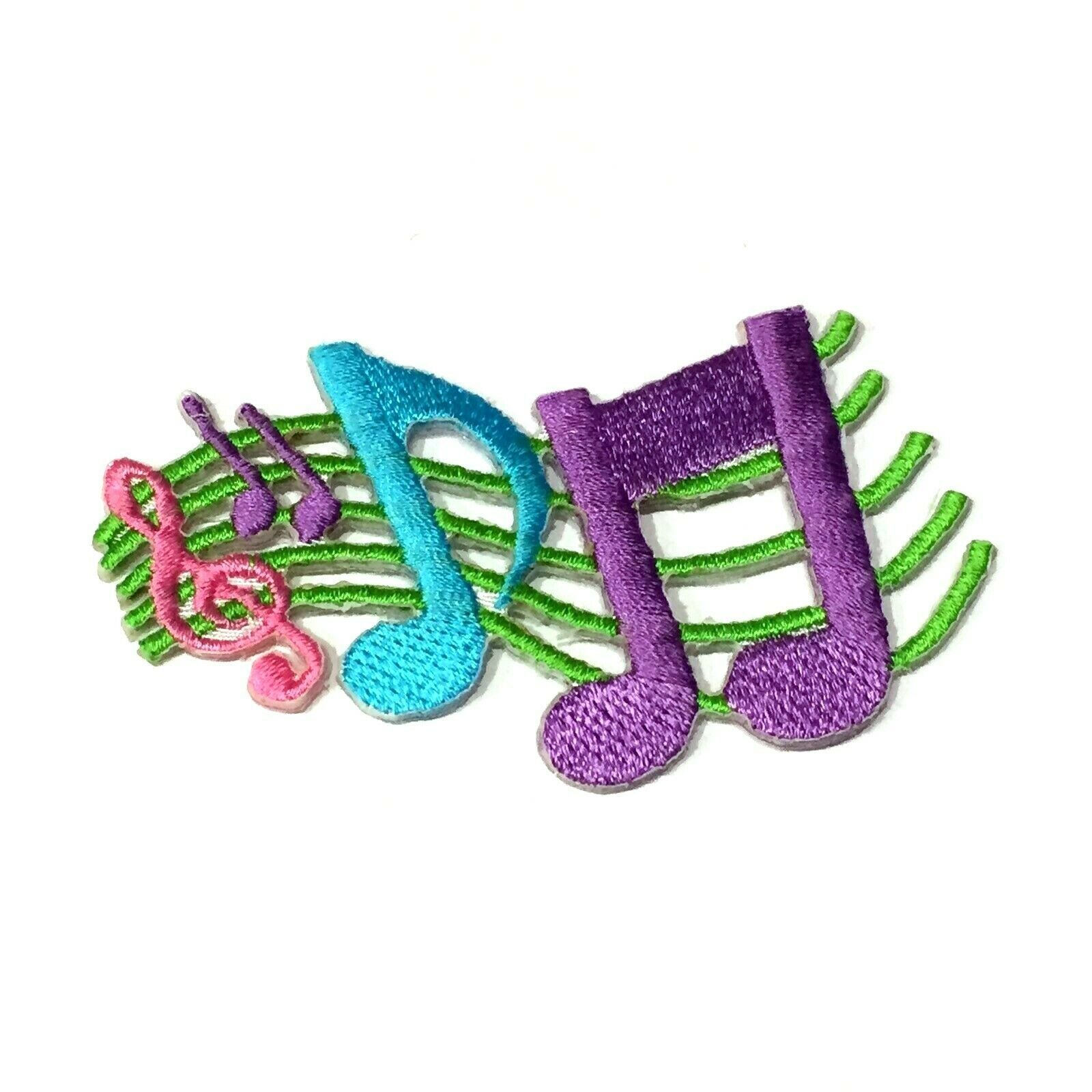 Music Notes Patch Cute Embroidery Design Musical Band Decoration Mix Lot 3 Inch - $16.85