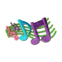 Music Notes Patch Cute Embroidery Design Musical Band Decoration Mix Lot 3 Inch - £13.45 GBP