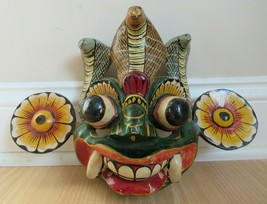 Vintage Hand Carved WOODEN Demon Mask GARDIAN TOPENG DEMON BALINESE c192... - $280.49